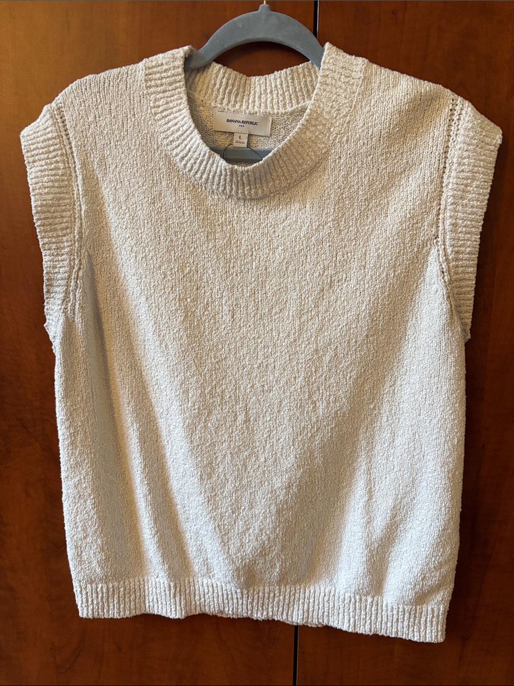 Banana Republic Cream Textured Sleeveless Knit Top